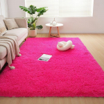 Pliu&scaron;inis kilimas miegamajam Stačiakampis Mielas Ilgaplaukis Pūkuotas Grindų kilimėlis Svetainei Kilimas su plauku Mink&scaron;tus Patogus Vonios kilimėlis 140x200cm rožinė raudona spalva