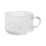 14 uncijų vintažiniai stikliniai kavos puodeliai su dangteliais ir &scaron;auk&scaron;teliais, žali įspausti gėrimų stiklai ledinei kavai, arbatai, - mieli kavos baro aksesuarai