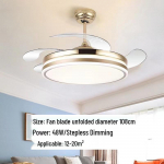 42 colių LED lubinis ventiliatorius su nematoma mentėmis restoranui, svetainei, miegamajam - Padidintas oro srautas Dimmable + Remote Control