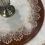Vintažinė europieti&scaron;ka apvali nėriniuota staltiesė, padėkliukas Diameter 175cm Round