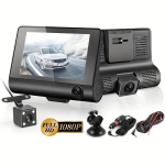1080P automobilinis DVR 3 fotoaparatų objektyvas 4 colių brūk&scaron;ninis fotoaparatas su galinio vaizdo kamera, įtraukta TF kortelės vaizdo įra&scaron;ymo įrenginys, automatinis registratorius No TF Card