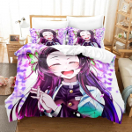 Kochou Shinobu Patalynės Komplektai Anime Demon Slayer Antklodė Lovos Užtiesalas Užvalkalas Pagalvės Užvalkalas Vienvietis Dvigulis Karalienės Karaliaus Paaugliams Dovanos AU Single 140x210cm
