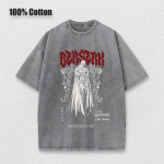 Anime Berserk Guts Acid mar&scaron;kinėliai Retro Vintage Plauta Grafika Tees Vyrai Harajuku Medvilnė Laisvalaikio Trumpomis rankovėmis Mar&scaron;kinėliai Vir&scaron;ūnės Unisex 4XL