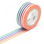 Masking Tape MT Kids Lignes multicolores - colourful border įvairiaspalvis