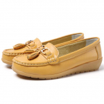 Batai Moterims Didelis Dydis 44 Loferiai Natūralios Odos Kasdieniai Batai Plok&scaron;čiapadžiai Patogūs Ėjimo Batai Įsispiriami Mokasininiai Batai Madingi Sportbačiai 40 geltona