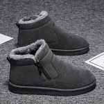 Žieminiai sniego batai vyrams &scaron;ilti pliu&scaron;iniai platforminiai batai mink&scaron;ti neslystantys lauko vyri&scaron;ki medvilniniai batai pūkuoti kailiniai aulinukai 39 pilka