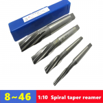 1: 10 spiralinių griovelių kūginis staklinis praplėtėjas HSS kūginis kotas praplėtėjas 8-46mm, naudojamas pjauti ir &scaron;lifuoti skylutes staklėse model 8
