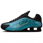 Nike Shox R4 Safyro Pie&scaron;tuko Antgalio Juodi Vyri&scaron;ki Bėgimo Bateliai Mėlyni &Scaron;viesiai Skysti-Žali IF4849-500 45