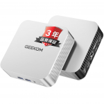 GEEKOM A6 Mini Mini PC su AMD Ryzen 7 6800H, 128 GB RAM, 6 TB SSD, keturių ekranų palaikymu, USB4 i&scaron;orinei GPU, SD kortele, Windows 11, WiFi, Bluetooth. Idealus balta