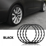 Lipdukas 2025 Naujas Tesla 4 vnt. 16/17 colių Automobilio Transporto priemonės Ratlankių Kra&scaron;to Apsaugos Žiedas Juostelė Padangos Apsauga Dekoro Aksesuarai Uni 16inch juoda