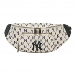 MLB Monogramų serija NY Yankees Vintažinis gėlių ra&scaron;tas Raidės logotipas Nuimama juosmens krep&scaron;ys Unisex juosmens krep&scaron;ys Juoda balta 3AHSM012N-50CRD Black White