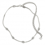 Chanel Classic Dvigubo C logotipo apdailos metalinis karoliai Moteri&scaron;ki karoliai Sidabriniai ABE255-B18058-NZS81 Box+Padding Board,F,Silver