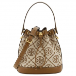 Tory Burch T Monogram Eleganti&scaron;ka rai&scaron;teliu užtraukiama kibiro formos rankinė su stumdomu užraktu, žalvario detalėmis, moteri&scaron;kos rankinės, lazdyno rie&scaron;uto rudumo 84336-371 Basic Set (Bag+Dust Bag)