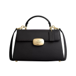 &bdquo;Coach Eliza 27&ldquo; moteri&scaron;ka rankinė su vir&scaron;utine rankena, pagaminta i&scaron; ver&scaron;iuko odos, didelė juoda CP006-IMBLK Gift Box Set (Basic Set+Yellow Box)