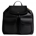 Coach Crosby 35 Prekės ženklo logotipas Reguliuojamas peties dirželis Nelygios odos kuprinė Didelė moteri&scaron;ka kuprinė Juoda CY279-B4BK Basic Set (Bag+Dust Bag)