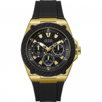 GUESS Legacy Juodo Silikono/Gumos Vyri&scaron;kas Kvarcinis Laikrodis W1049G5 juoda