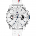 Tommy Hilfiger Tucker Baltas ciferblatas Baltas silikoninis dirželis Vyri&scaron;kas kvarcinis laikrodis 1710676 balta