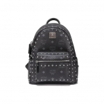 MCM Stark Monogramos Kniedėmis Puo&scaron;tas Odinis Kuprinė Unisex Kuprinė Juoda MMKAAVE03BK001 Basic Set (Bag+Dust Bag)