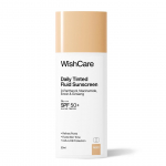 WishCare Kasdienis skystas tonuotas apsauginis kremas nuo saulės SPF50 PA++++ | M201 | Plaika spektro apsauga visų tipų odai | In-Vivo testuotas tonuotas apsauginis kremas nuo saulės | D-Pa