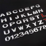 1 vnt. 3D metalinis 45mm 25mm &bdquo;pasidaryk pats&ldquo; raidės abėcėlės emblema skaičiai chromuota etiketė automobilio lipdukas skaitmeninis ženklelis priedai motociklas 25MM juoda