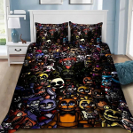 3D Spausdintas Freddy Tapetas FNAF Patalynės Komplektas Five Nights Antklodės Užvalkalų Komplektas Su Pagalvės Užvalkalais 2/3vnt Antklodės Užvalkalas Miegamojo Dekoras 135x200cm gray