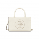 Tory Burch Ella magnetinis užsegimas, reguliuojamas nuimamas peties dirželis, dirbtinio kailio pirkinių krep&scaron;ys, rankinė per petį, mini moteri&scaron;kas krep&scaron;ys, baltas 145613-100 Basic Set (Bag+Dust Bag)