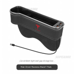 AMN1 Tesla Model 3 Model Y Model S Model X Roadster Automobilio Sėdynės Ply&scaron;io Sandėliavimo Dėžutė USB Įkrovimo Sėdynės Tarpo Lizdas Puodelio Laikiklis Nuotaikos Lempa
