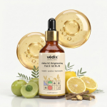 Vedix Aloka Ajurvedinis veido serumas &bdquo;Glow & Brightening&ldquo; įdegusiai odai | Vitaminas C serumas su Amla, Yashtimadhu ir citrina | Padeda sumažinti įdegį, odos pilkumą &