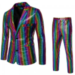 Vyri&scaron;ki blizgūs 2 dalių kostiumai &Scaron;varkas Kelnės Terno Masculino Madingas vakarėlis DJ Klubas Suknelė Smokingas Kostiumas Vyrai Scenos Dainininko Drabužiai 3XL black