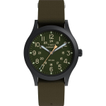 Timex Expedition Scout vyri&scaron;kas laikrodis 36,5 mm - Žalias viengubo sluoksnio perki&scaron;amas ciferblatas, juodas korpusas