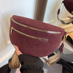 Žiemos dirbtinio zom&scaron;o krūtinės krep&scaron;ys Moteri&scaron;kas juosmens krep&scaron;ys Gatvės stiliaus Fanny Pack Atsitiktinis kelioninis Moteri&scaron;kas peties Crossbody krep&scaron;ys Telefono piniginė raudona
