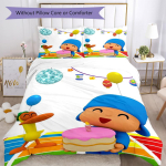 3 vnt. Pocoyo patalynės komplektas Antklodės užvalkalo užsegimas Apima 1 antklodės užvalkalą ir 2 pagalvių užvalkalus, mink&scaron;tas ir patogus visais metų laikais. 135cmx200cm blue