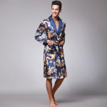 Pavasarinis vyri&scaron;kas chalatas kimono chalatai V kaklo &scaron;ilko vyri&scaron;ki miegui Naktiniai drabužiai Vyri&scaron;ki chalatai vonioje L