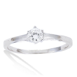 Solitaire Argent blanc argent&eacute; rhodi&eacute; - &Oslash; 4 mm 50 balta