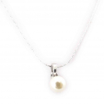 Les Tr&eacute;sors De Lily [J8915] - Collier 'Perla' ivoire argent&eacute;