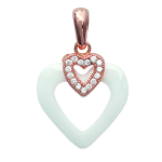 Les Tr&eacute;sors De Lily [L4673] - Pendentif Plaqu&eacute; Or 'Love' blanc (c&eacute;ramique) gold pink - 20x15 mm
