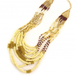 Les Tr&eacute;sors De Lily [L5254] - Collier Cr&eacute;ateur 'Kilimanjaro' beige dor&eacute;