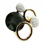 Les Tr&eacute;sors De Lily [P8381] - Bague Cr&eacute;ateur 'Acapulco' beige dor&eacute; - 30x30 mm smėlis