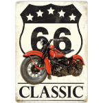 Les Tr&eacute;sors De Lily [Q9205] - Magnet m&eacute;tal r&eacute;tro 'Route 66' (classic) - 9x6. 5 cm
