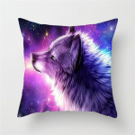 45x45 cm poliesterio laukinės gamtos spausdinimo pagalvėlės užvalkalas Wolf King foto pagalvės užvalkalas namų sofos dekoravimui pagalvės užvalkalas 45x45cm