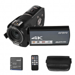 ORDRO HDR-AX10 4K skaitmeninė vaizdo kamera WiFi vaizdo kamera DV įra&scaron;ymo įrenginys 3,5 colio IPS jutiklinis skydelis 30MP 30X US Plug