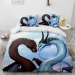 kemila 3D HD Digital Dragon Namų tekstilės patalynės komplektas Antklodės užvalkalas Pagalvės užvalkalas JAV/JK/AU vienvietis dviejų lovų miegamojo komplektas su didele lova DE-XS 100x135