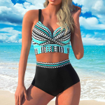 2023 m. Bohemi&scaron;ko stiliaus moteri&scaron;kas bikinis su ta&scaron;keliais ra&scaron;tu susuktais vamzdeliais Push Up maudymosi kostiumėlio vir&scaron;us auk&scaron;tu juosmeniu maudymosi kostiumėlis apatinis plius dydis 3XL XXXL