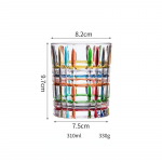 Vaivoryk&scaron;tės kri&scaron;tolo viskio taurės Italija Zecchin Design spalvoti stikliniai vyno degustacijos puodelis Gotikinis rankomis dažytas spalvotas pynimo alaus bokalas Grid Pattern Cup 270-310ml