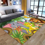 Animacinių filmų džiunglių gyvūnų ra&scaron;tas kilimas vaikai žaidžia kilimas svetainė miegamasis neslidus kilimas fotografija butaforija gimtadienio dovana 160x230cm