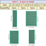 PCB prototipų plok&scaron;tės grandinės prototipų plok&scaron;tės universalios juostos plok&scaron;tės prototipų kūrimas 2X8 3X7 4X6 5X7 cm mi&scaron;ri dvipusė PCB plok&scaron;tė Set A-4pcs