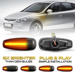 LED dinaminiai &scaron;oniniai žymekliai posūkio signalai, skirti Hyundai i30 CW FD Grandeur TG Avante Elantra Touring KIA Ceed Carens Rondo
