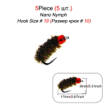 5/10 vnt. Nimph Scud Fly Bug Kirmėlių upėtakių žvejybos musės Dirbtinis vabzdžių žuvies masalas. 5Pcs-Size10