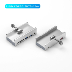 4 prievadų USB C &scaron;akotuvas su maitinimo &scaron;altiniu USB 3.0 skirstytuvo adapteris, tipo C Clip Hub prijungimo stotis 5G didelės spartos duomenų perdavimas ne&scaron;iojamam kompiuteriui