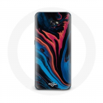 Coque pour Samsung Galaxy A3 2016 Texture abstraite bleu noir rouge